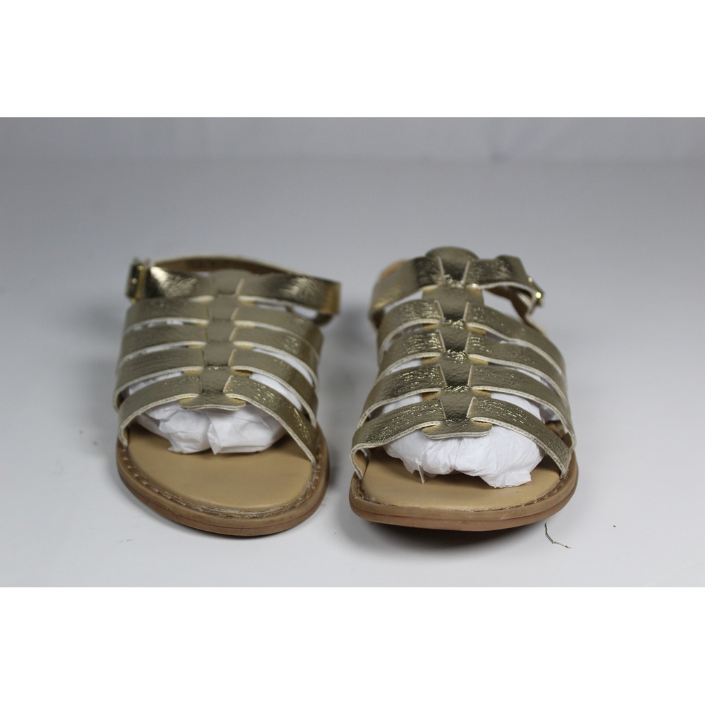 Gap Kids Girls Gold Metallic Gladiator Sandals Strappy Buckle Flat Shoes Size 13